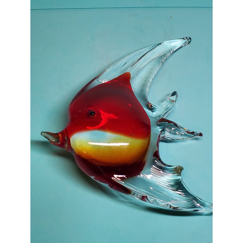 Glass Angel Fish Figurine  - 6"